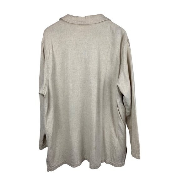 Coldwater Creek Womens XL Beige Linen Blend Button-Up Shirt - Picture 2 of 5